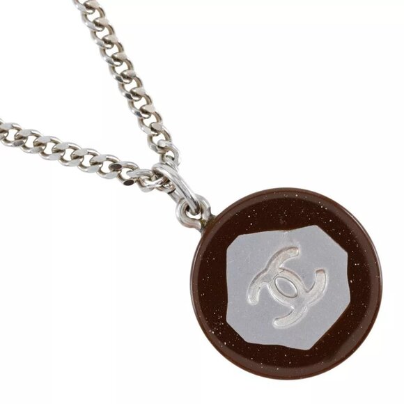 CHANEL COCO Mark Necklace metallic/plastic 9.4g Women - Picture 1 of 7